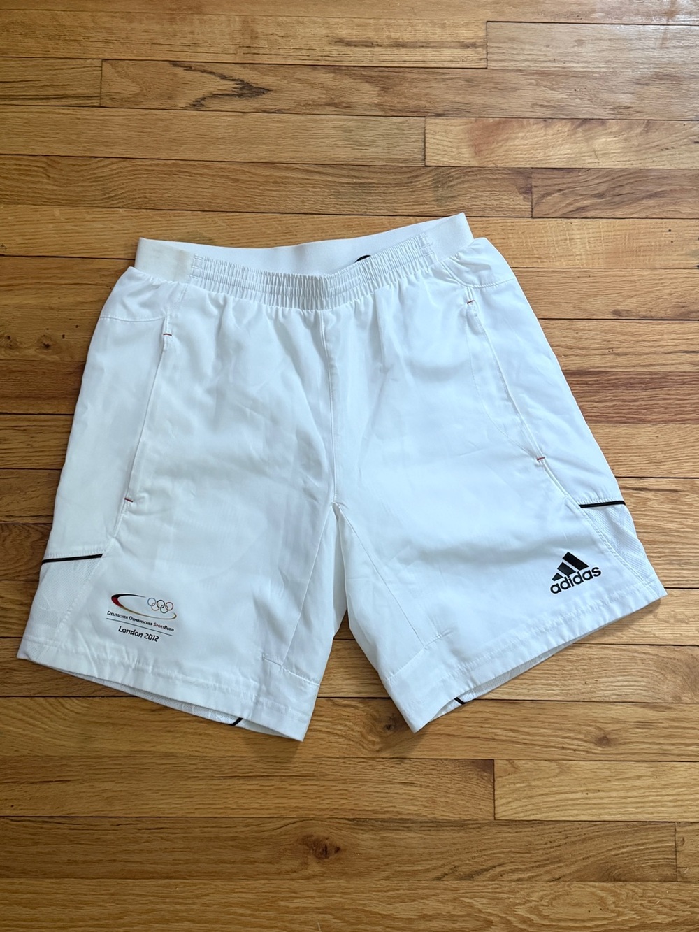 adidas White Men's Athletic Shorts with London 2012 Logo Olympics